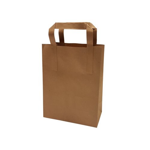 ProPac Paper Carrier Bags 225x175x90mm Brown (Pack 250) BBH710