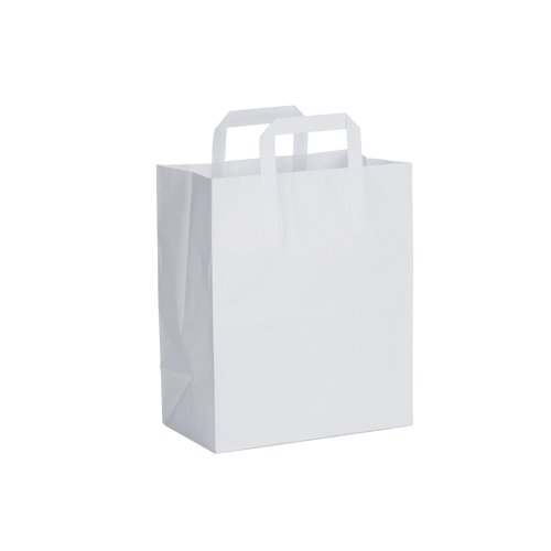 ProPac Paper Carrier Bags 297x250x140mm White (Pack 250) MLWB250