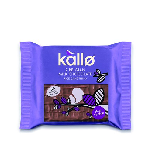 Kallo Belgian Milk Chocolate Rice Cake Thins (30 Twinpacks) 0401230