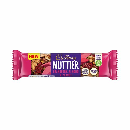 Cadbury Nuttier Cranberry Almond & Peanut Snack Bar 40g (Pack 15) 4260511