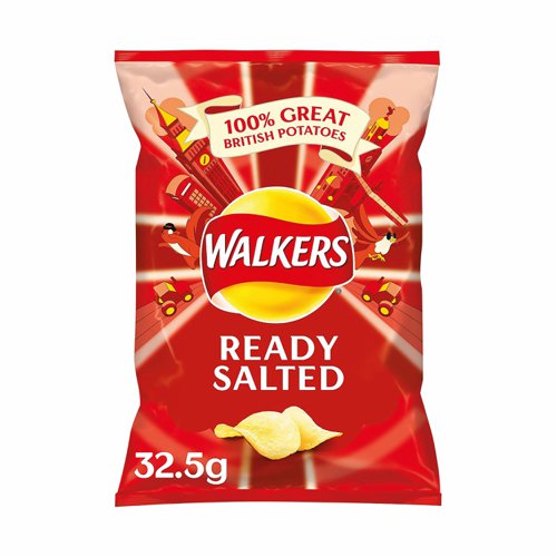 Walkers Ready Salted Crisps 32.5g (Pack 32) 121797