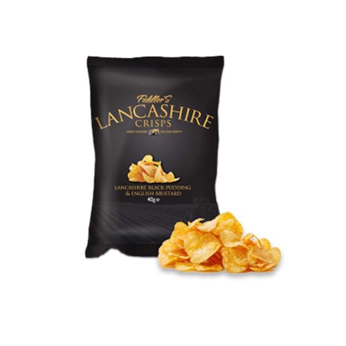 Lancashire Crisps Black Pudding English Mustard 40g (Box 24)