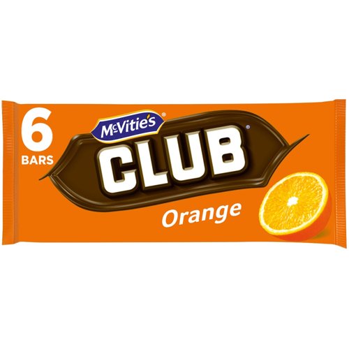 McVitie's Club Orange Biscuit Bars (Pack 12x6)
