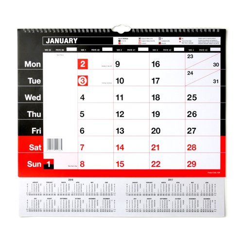 Monthly Memo Diary 2026 A3