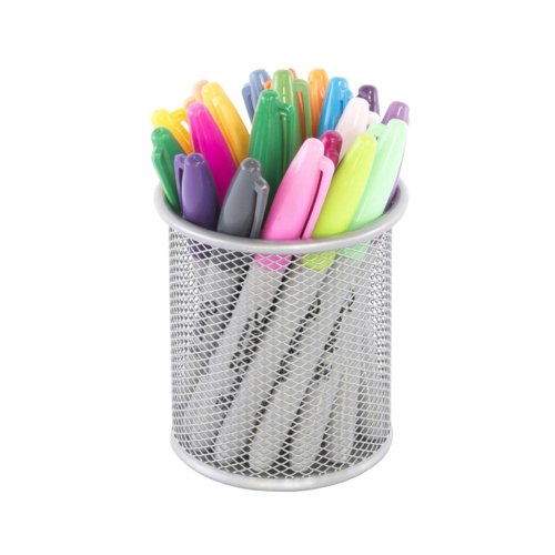 Mesh Pen Pot Silver