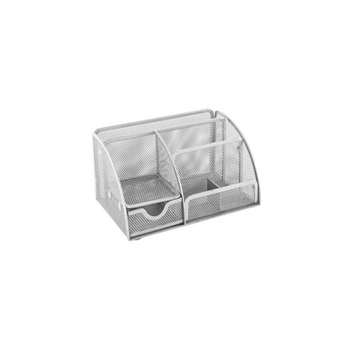 Mesh Desk Organiser Silver