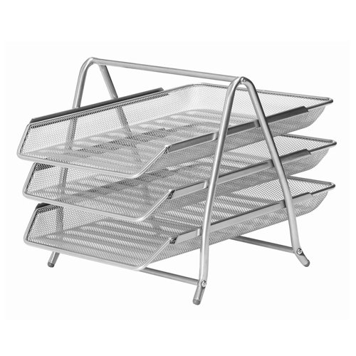 Mesh Letter Tray Set Black (3 Trays)