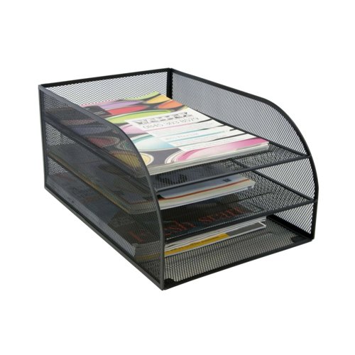 Mesh 3 Tier Letter Tray Black
