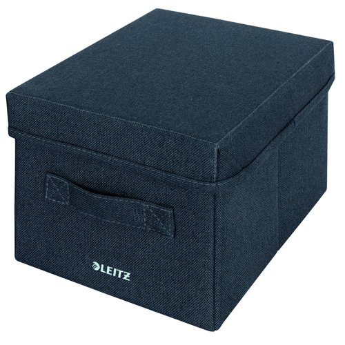 Leitz Fabric Storage Box with Lid Small Velvet Grey (Pack 2) 61460089