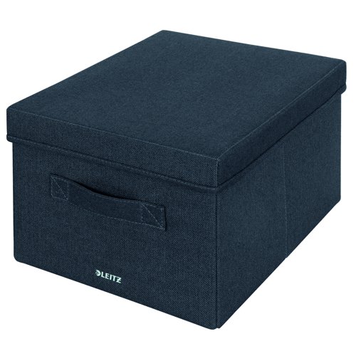 Leitz Fabric Storage Box with Lid Medium Velvet Grey (Pack 2) 61440089