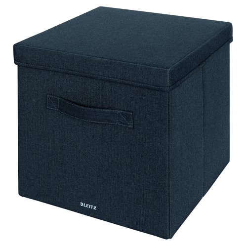 Leitz Fabric Storage Box with Lid Large Velvet Grey (Pack 2) 61450089