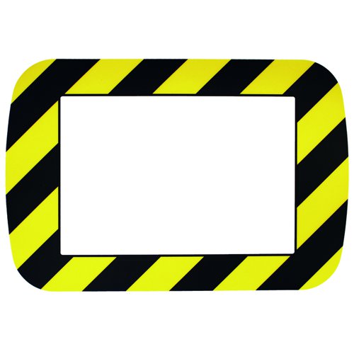 Frames4Floors Self-Adhesive Display Frame A4 200x290mm Yellow/Black (Pack 10) FF4BY/10