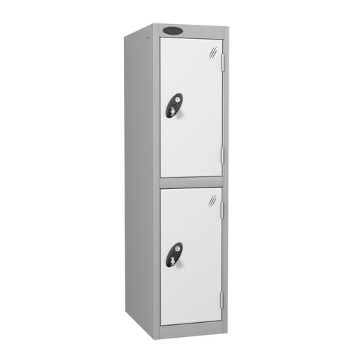 Probe Full Height Standard Metal Locker 2 Door White 701218/2-HS-WHITE