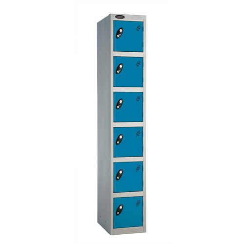 Probe Full Height Standard Metal Locker 6 Door Blue 701218/6-HS-BLUE