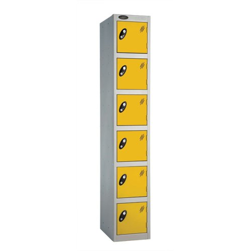 Probe Full Height Standard Metal Locker 6 Door Yellow 701218/6-HS-YELLOW