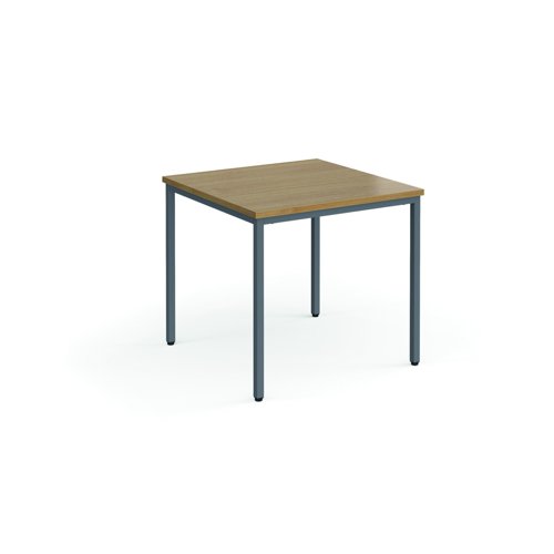Rectangular Flexi Table 800x800mm Graphite Frame/Oak Top FLT800-G-O