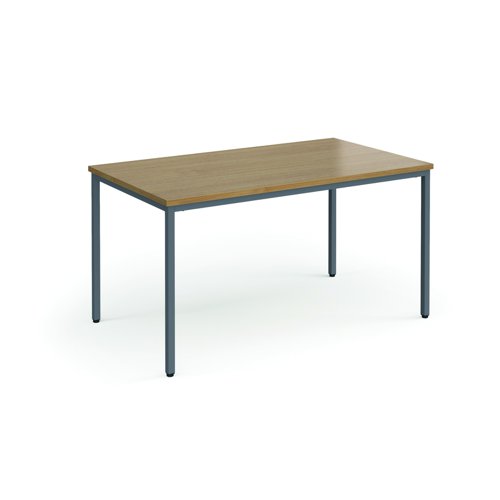 Rectangular Flexi Table 1400x800mm Graphite Frame/Oak Top FLT1400-G-O