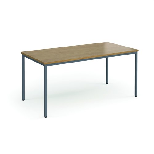 Rectangular Flexi Table 1600x800mm Graphite Frame/Oak Top FLT1600-G-O