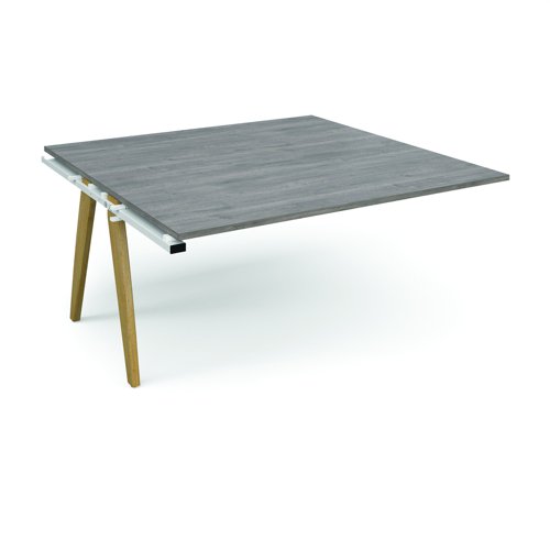 Fuze Boardroom Table Add-On Unit 1600x1600mm Grey Oak Top FZBT1616-AB-WH-GO