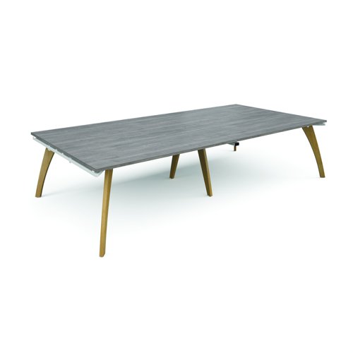 Fuze Rectangular Boardroom Table 3200x1600mm Grey Oak Top FZBT3216-WH-GO
