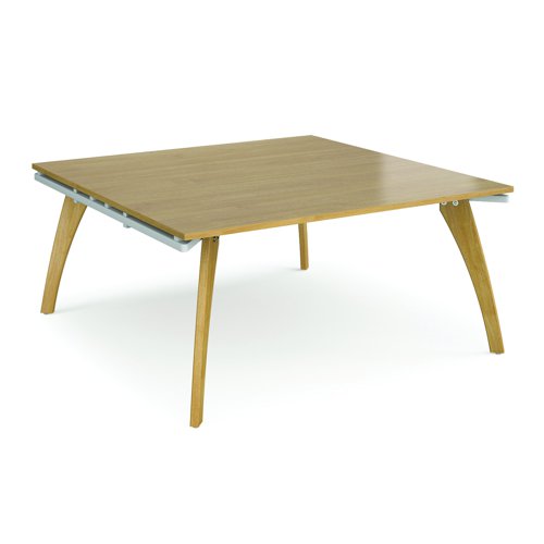 Fuze Square Boardroom Table 1600x1600mm Oak Top FZBT1616-WH-O