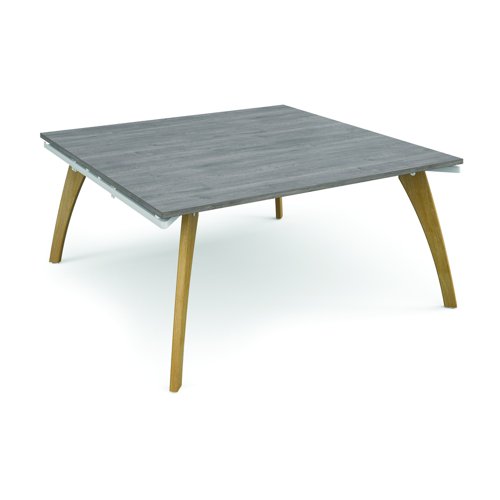 Fuze Square Boardroom Table 1600x1600mm Grey Oak Top FZBT1616-WH-GO