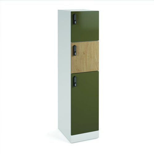 Flux Locker Unit 1700mm 3 Door Larger Lower Door Digital Lock FLS17-3L-DL