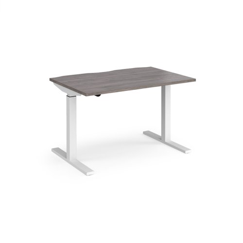 Elev8 Mono Straight Sit-Stand Desk 1200x800mm White Frame/Grey Oak Top EVM-1200-WH-GO