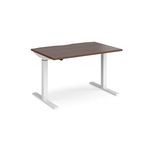 Elev8 Mono Straight Sit-Stand Desk 1200x800mm White Frame/Walnut Top EVM-1200-WH-W