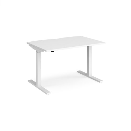 Elev8 Mono Straight Sit-Stand Desk 1200x800mm White Frame/White Top EVM-1200-WH-WH