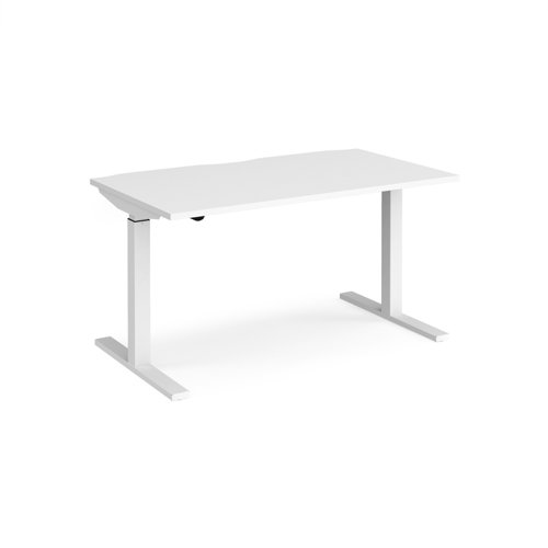 Elev8 Mono Straight Sit-Stand Desk 1400x800mm White Frame/White Top EVM-1400-WH-WH