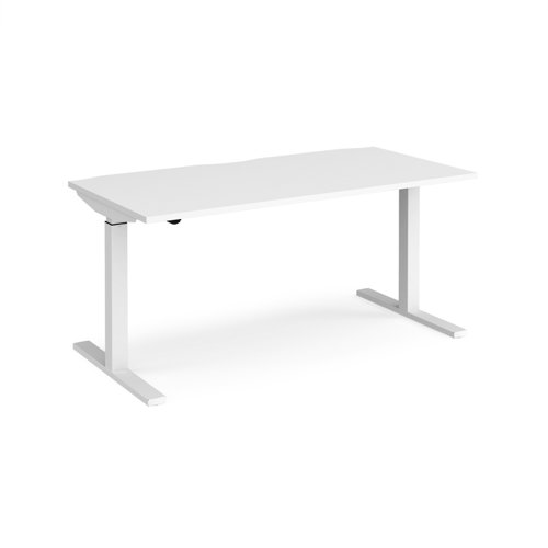 Elev8 Mono Straight Sit-Stand Desk 1600x800mm White Frame/White Top EVM-1600-WH-WH