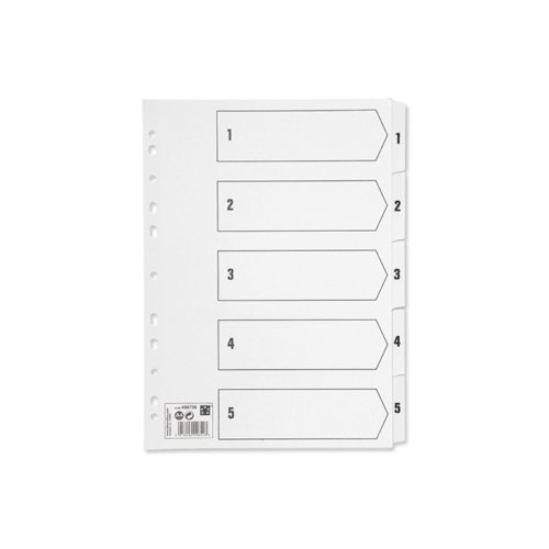Pressboard Index A4 1-5 White