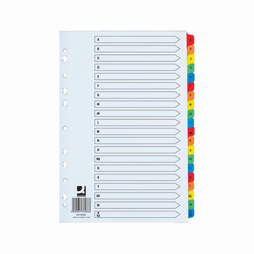 Mylar Index 20 Part A-Z A4+ Assorted Colours