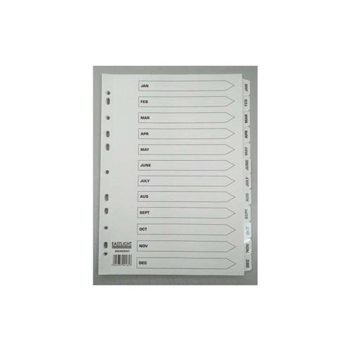 Board Dividers 12 Part Jan-Dec A4 White