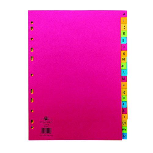 Concord Contrast Subject Dividers 20 Part A-Z A4 Assorted 52499