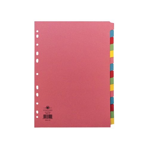 Multicoloured Subject Dividers A4 15 Part