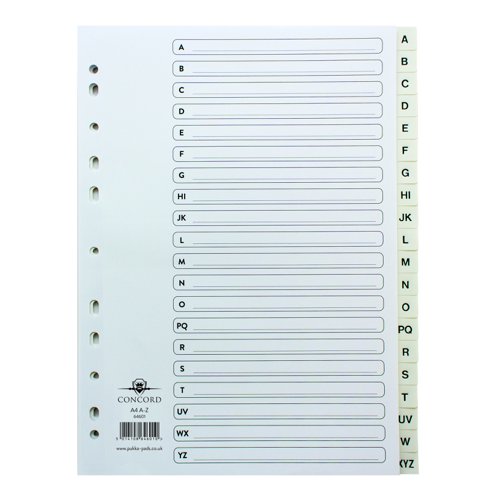 Concord Polypropylene Index 20 Part A-Z A4 White 64601