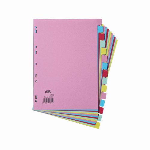 Elba Card Subject Dividers 15 Part A4 Multicolour 400007437