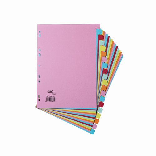 Elba Card Subject Dividers 20 Part A4 Multicolour 400007438