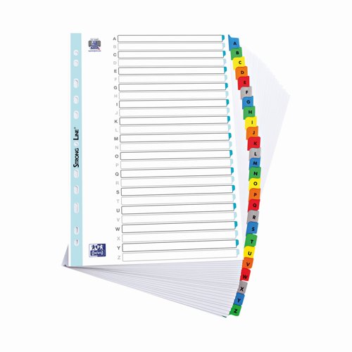 Oxford Mylar Index 26 Part A-Z A4 Assorted Colour 00204600