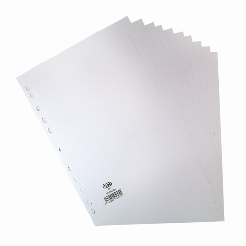 Elba Card Subject Dividers 10 Part A4 White 100204881