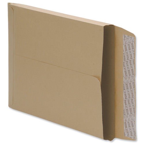 Gusset Envelopes Peel & Seal 381x254x25mm Manilla 115gsm (Pack 125)