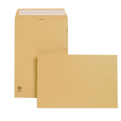 New Guardian Pocket Envelopes Peel & Seal 381x254mm Manilla 130gsm (125) E23513