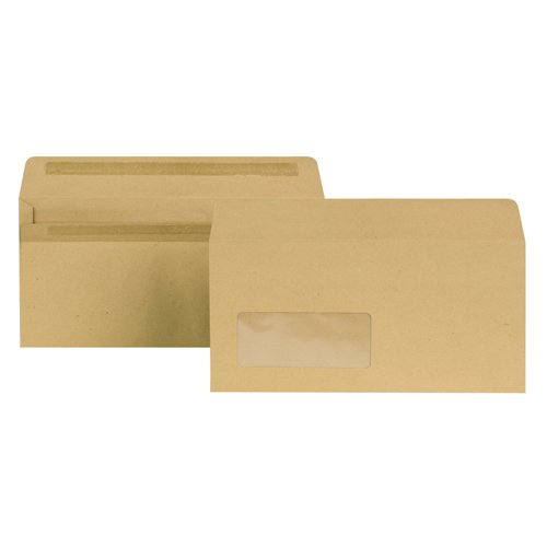 New Guardian Wallet Envelopes Self-Seal Window DL Manilla 80gsm (1000) E22211