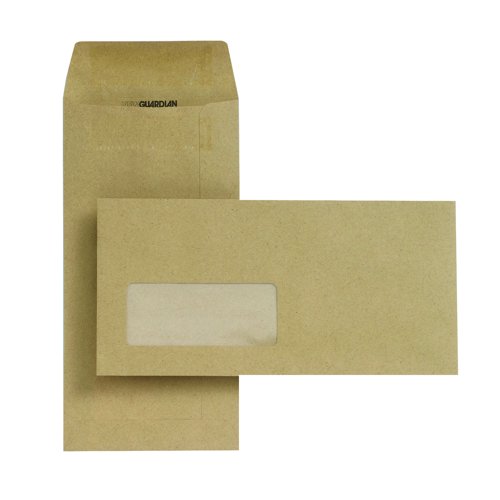 New Guardian Pocket Envelopes Self-Seal Window DL Manilla 80gsm (1000) D25311