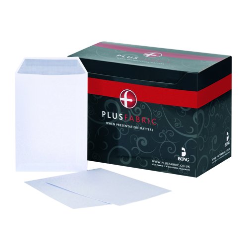Plus Fabric Pocket Envelopes Self-Seal C5 White 120gsm (Pack 500) D26170