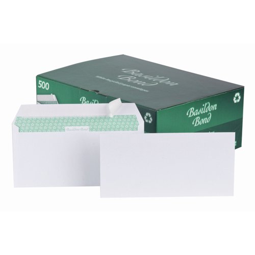 Basildon Bond Wallet Envelopes Peel & Seal DL White 100gsm (500) C80116