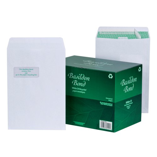 Basildon Bond Pocket Envelopes Peel & Seal Window C4 White 100gsm (Pack 250) K80121