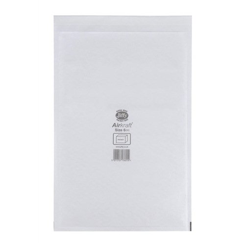 Jiffy Airkraft Bubble Lined Bag Size 6 290x445mm White (Pack 50) JL-6 611439